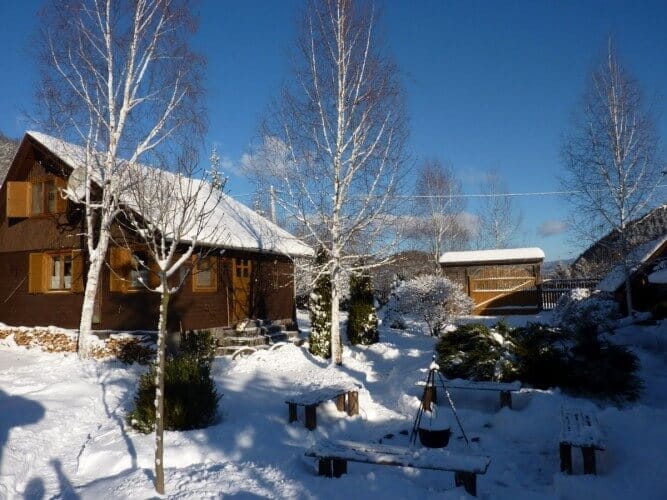 peiesaj de iarna casa si anexe