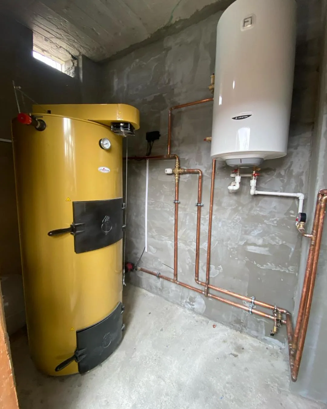 centrala pe lemne si carbune Stropuva montata